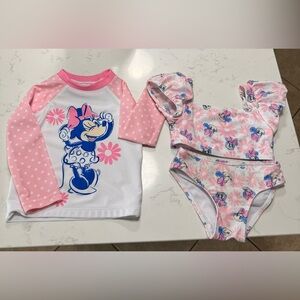 Disney Minnie Mouse Rash Guard Set